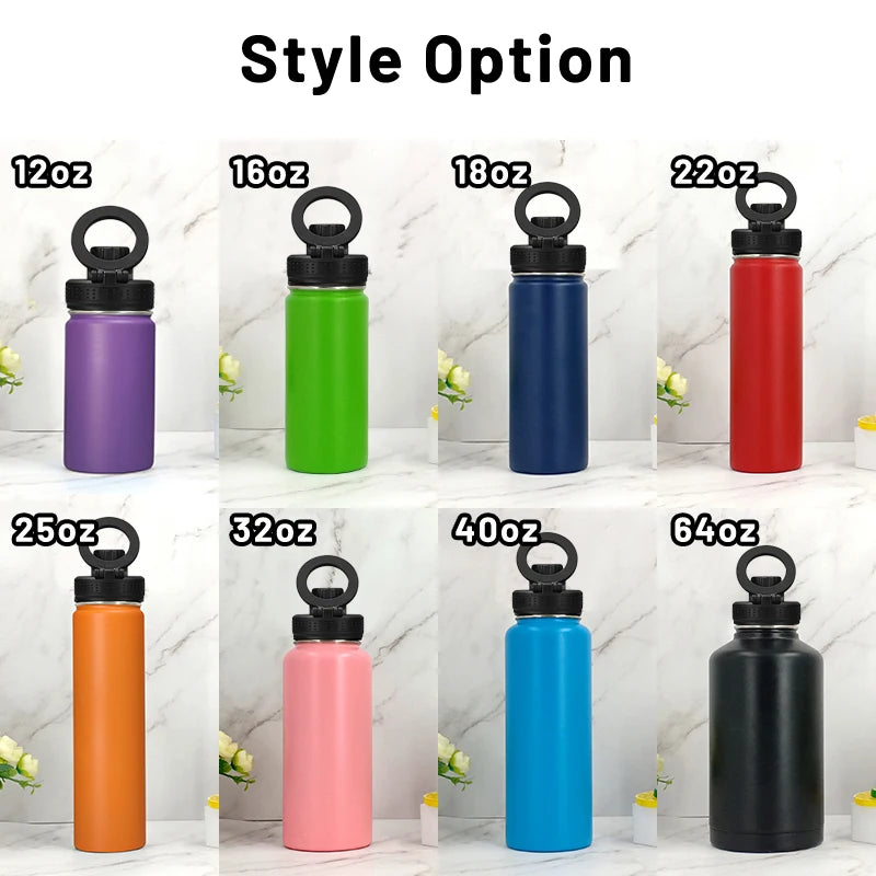 2024 Unique Magnet Water Bottle Design Logo Tripod Vacuum Thermos Flask Sports Magnet Water Bottle Phone Holder Travel Camping