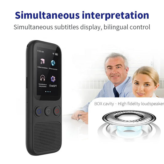 2025 NEW Portable Mini AI Translator Multi Languages Translation Device Intelligent Translator Machine Conferences Simultaneous