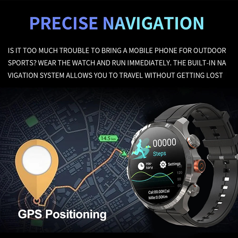 Newest Camera Video Call Gps Smart Watch Sport Men Sim Card Android Phone Smartwatch With 2Gb Ram+16Gb Rom (Ddr3)