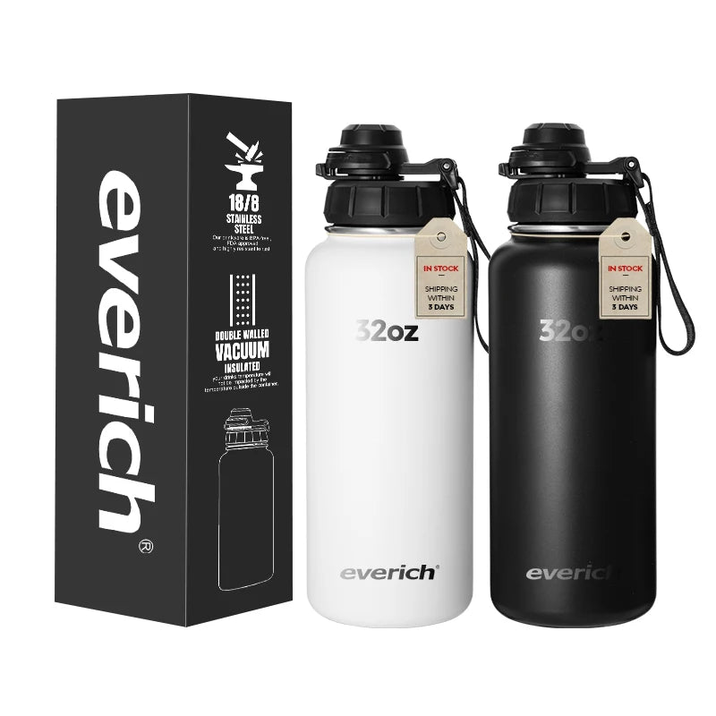 32oz Classical 304 Stainless Steel Electrolytic Polishing Layer Double Wall Insulated Vacuum Flask Sports Water Bottle
