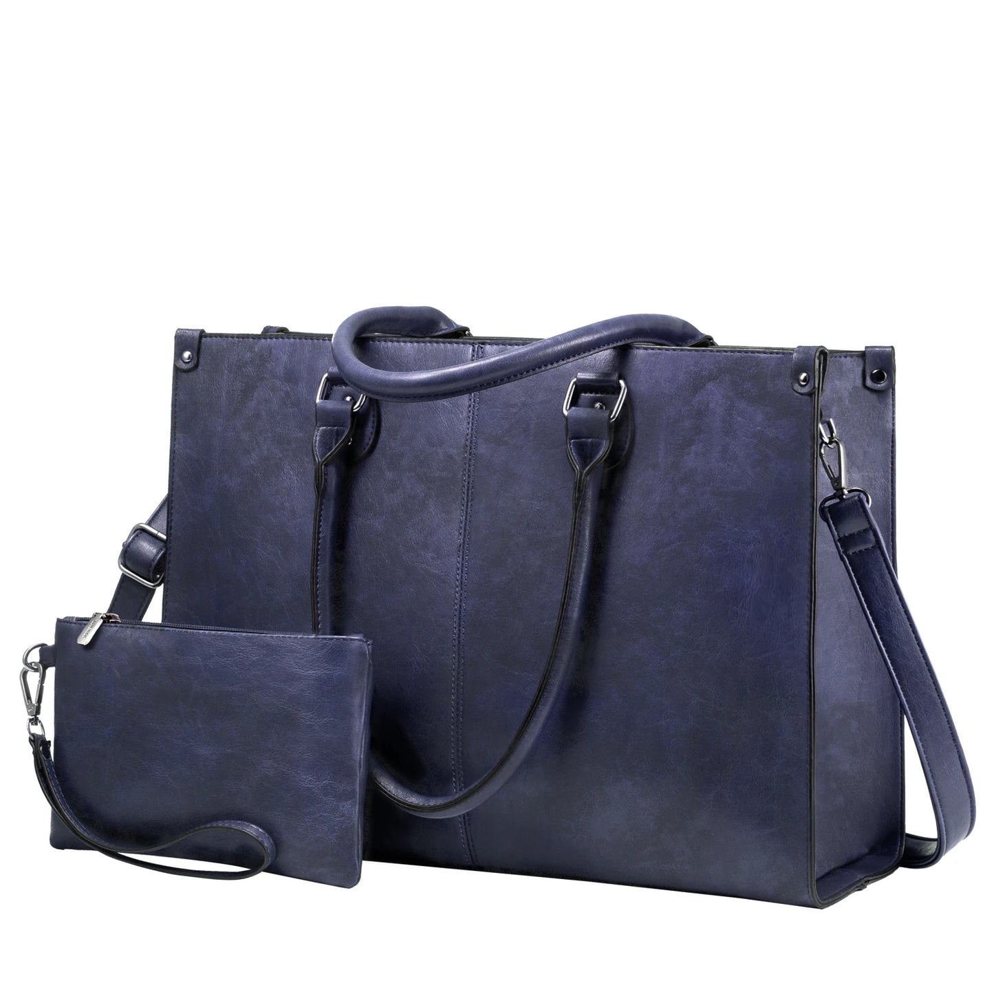 LOVEVOOK 2024 Hot Sale Vintage PU Leather Computer Bag Business Handbag Large Capacity Laptop Tote Work Bag Laptop Bag for Women