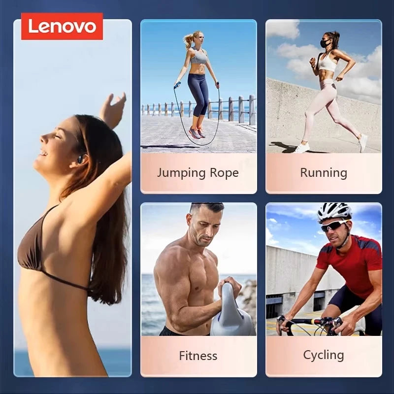 Lenovo LP75 Sports Wireless Earphones with Mics,Button Control, LED Power Display,Hifi Stereo Sound BT 5.3 TWS Headphones