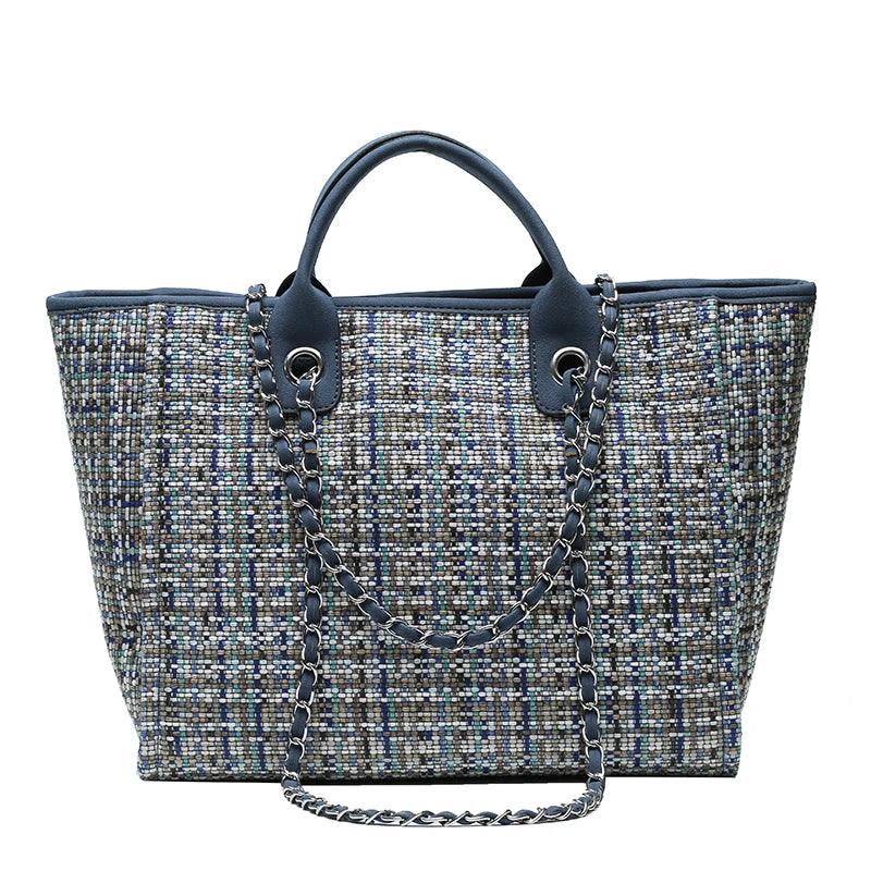 Women Tote Bag Fashion Nylon Large Handbag Chains Shoulder Bags Ladies Big Messenger Bag, Shopping Bag