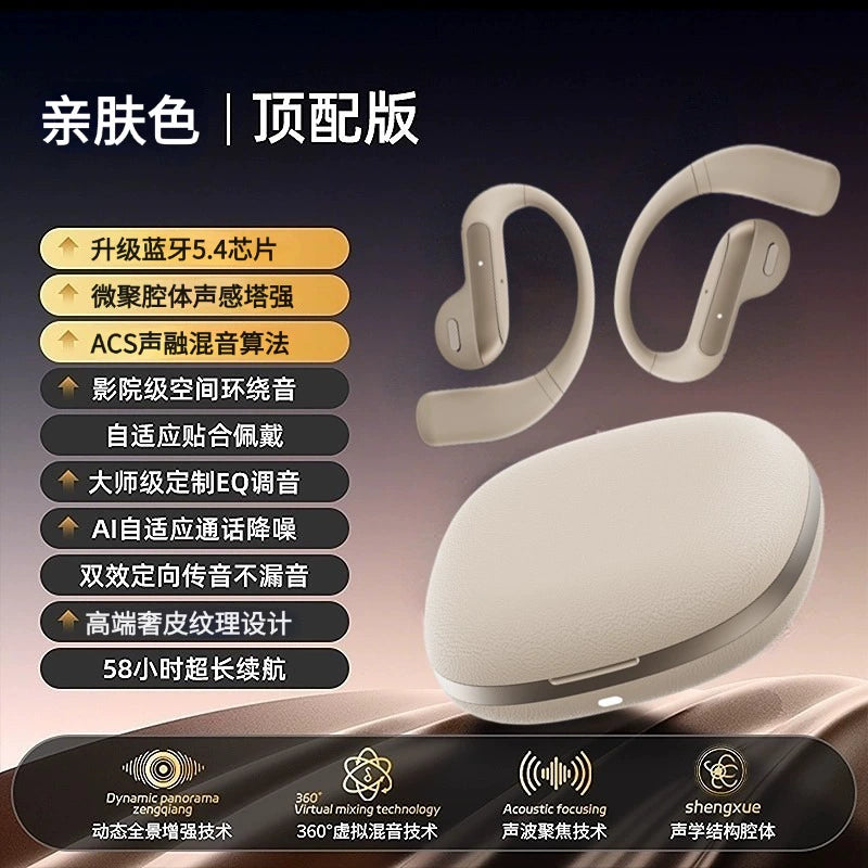 2025 New Arrival Half in-Ear Wireless Bluetooth Headset Ultra-Long Life Battery Non in-Ear Noise Reduction Sports Running for a Long Time without Pain