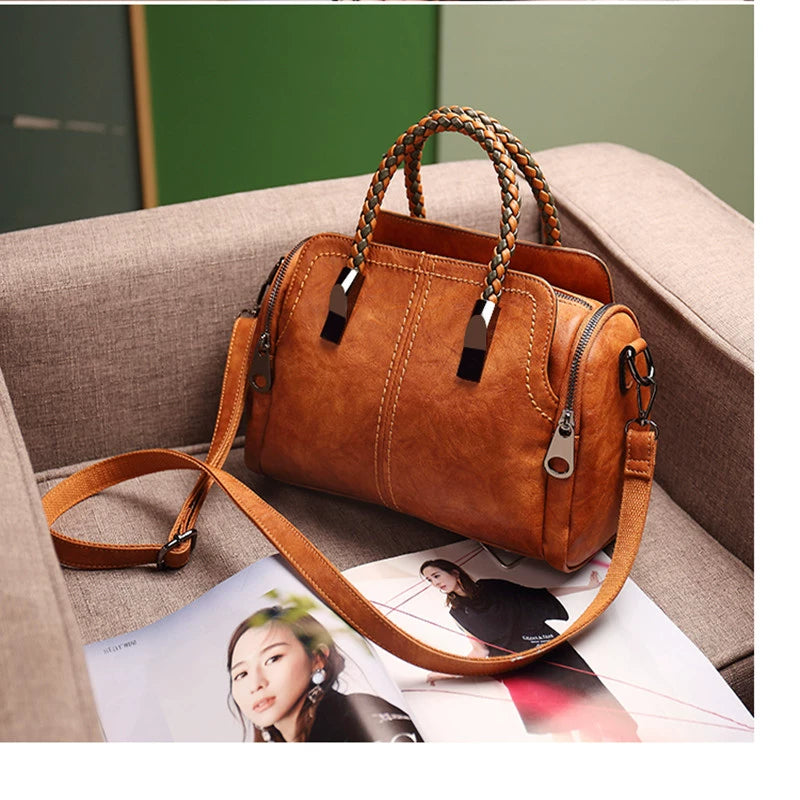 Fashion Large Capacity Shoulder Leather Women Bag