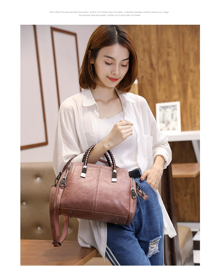 Fashion Large Capacity Shoulder Leather Women Bag