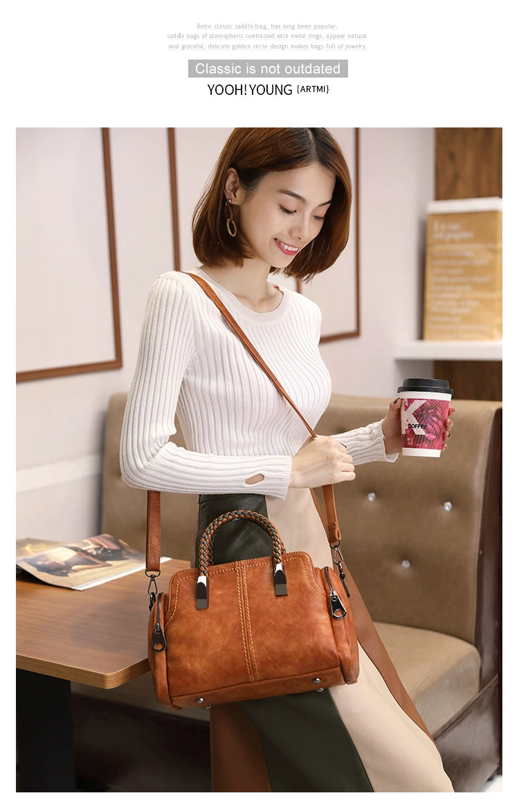 Fashion Large Capacity Shoulder Leather Women Bag