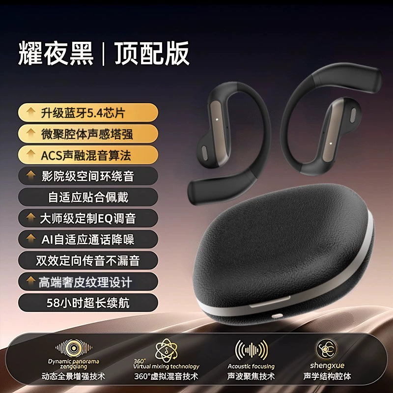 2025 New Arrival Half in-Ear Wireless Bluetooth Headset Ultra-Long Life Battery Non in-Ear Noise Reduction Sports Running for a Long Time without Pain