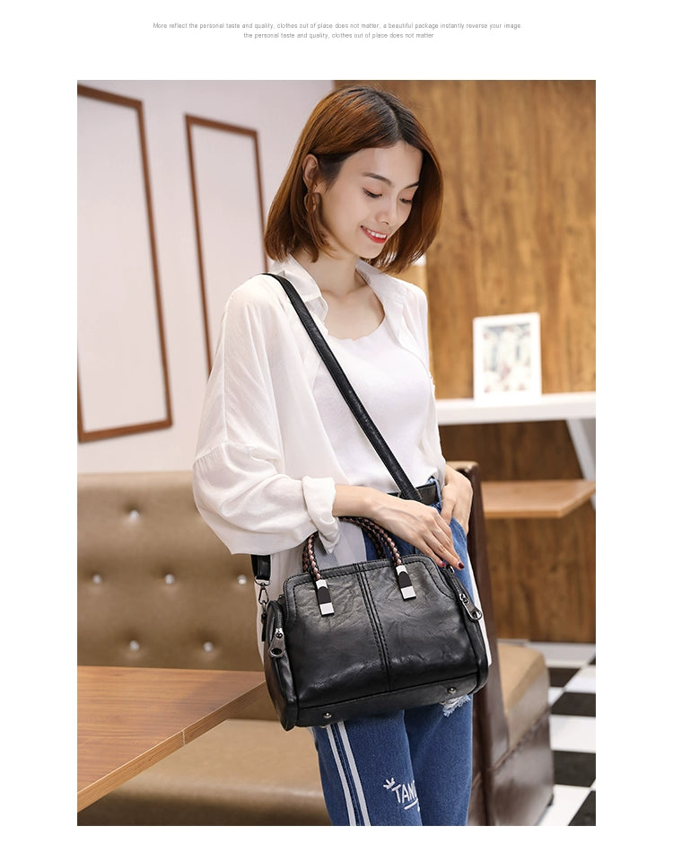 Fashion Large Capacity Shoulder Leather Women Bag