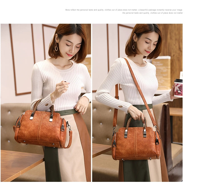 Fashion Large Capacity Shoulder Leather Women Bag