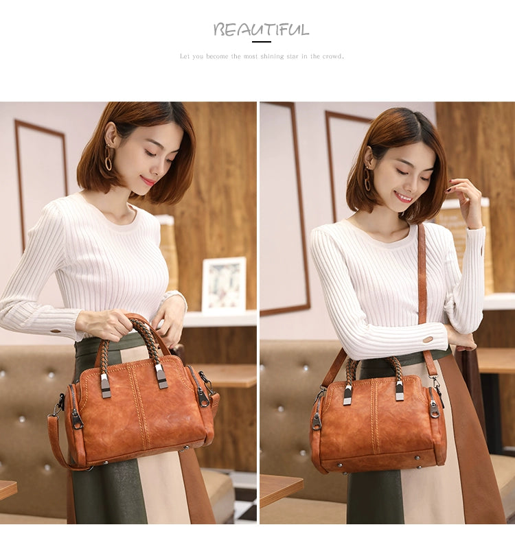 Fashion Large Capacity Shoulder Leather Women Bag