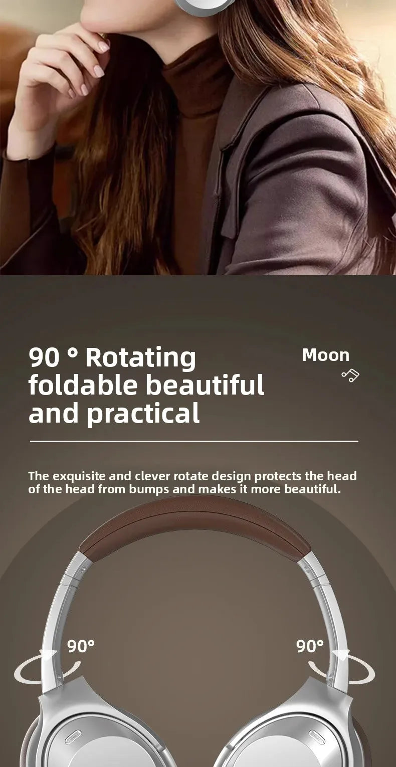 Wireless Headset Bluetooth 5.3 Retro Headphones HIFI Stereo Noise Canceling Earphone Long Standby Stylish Comfortable Headphones