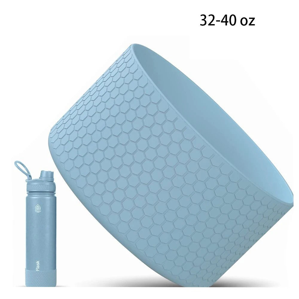 For Aquaflash HydroFlask And More 12-40 oz Anti-Slip Bottle Bottom Sleeve Cover Hexagon Texture Water Bottle Pad Protective Case