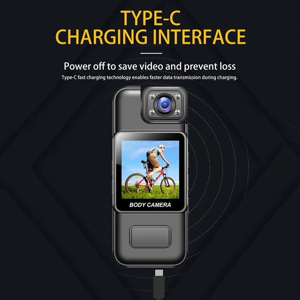 4K WiFi Ultra HD Mini Camera Portable Police Camera Infrared Night Vision Function Suitable for Police Use, Outdoor Cycling, etc