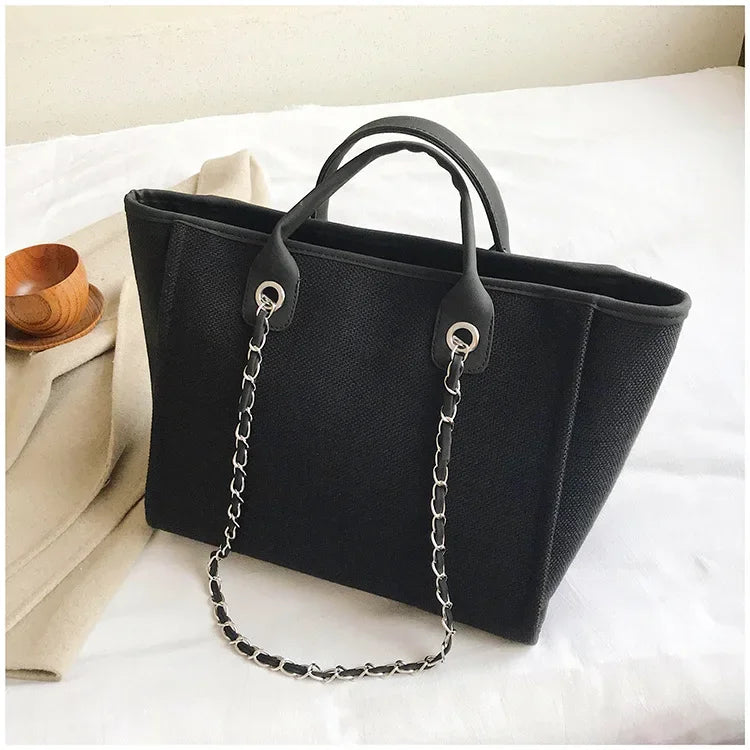 Fashion Make Up Designer Big Women's New Korean Fashion Casual Large Capacity Shoulder Crossbody Chain Tote Bag