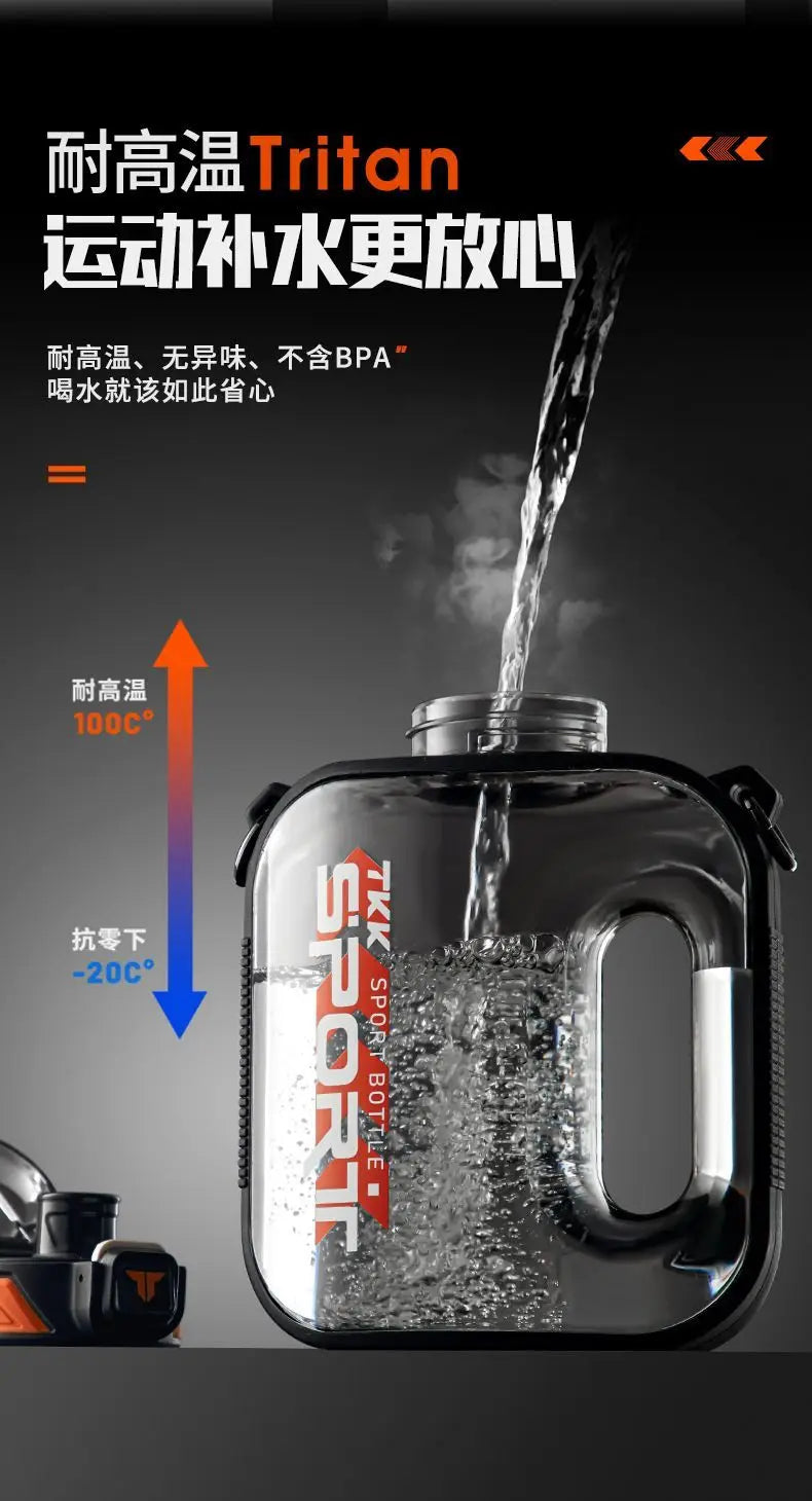 Big Capacity Sports Bottle New Tritan Water Kettle Drink Bottles Outdoor Fitness Space Cup GYM Kettle BPA FREE 1L/1.6L/2L