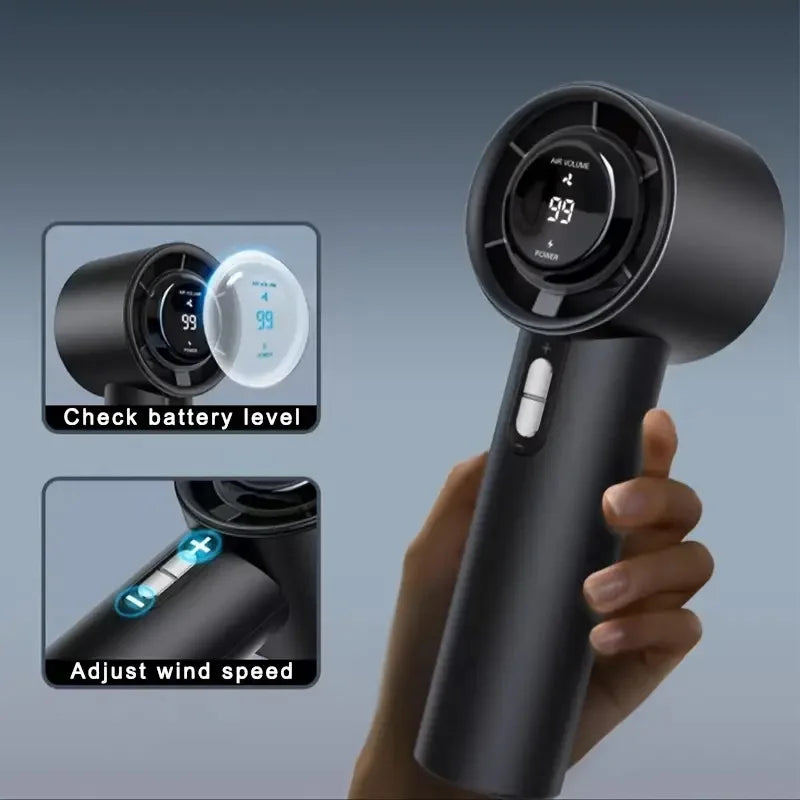 Handheld Fan Mini Cooling fan Rechargeable 100-level High Speed Turbo Fan Outdoor Camping Travel Portable Hand Electric fan