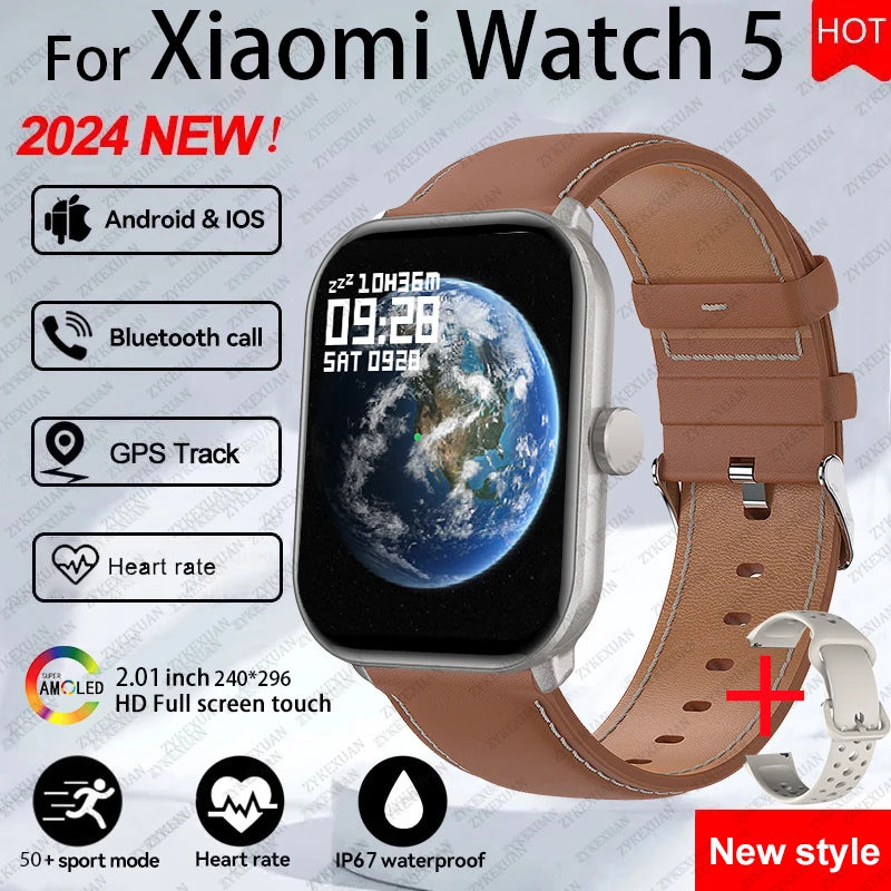 For Xiaomi Watch 5 Wrist Band Global Version Men Women HD AMOLED Screen Heart Rate Bluetooth Call GPS Track Waterproof Sports Smart Watch