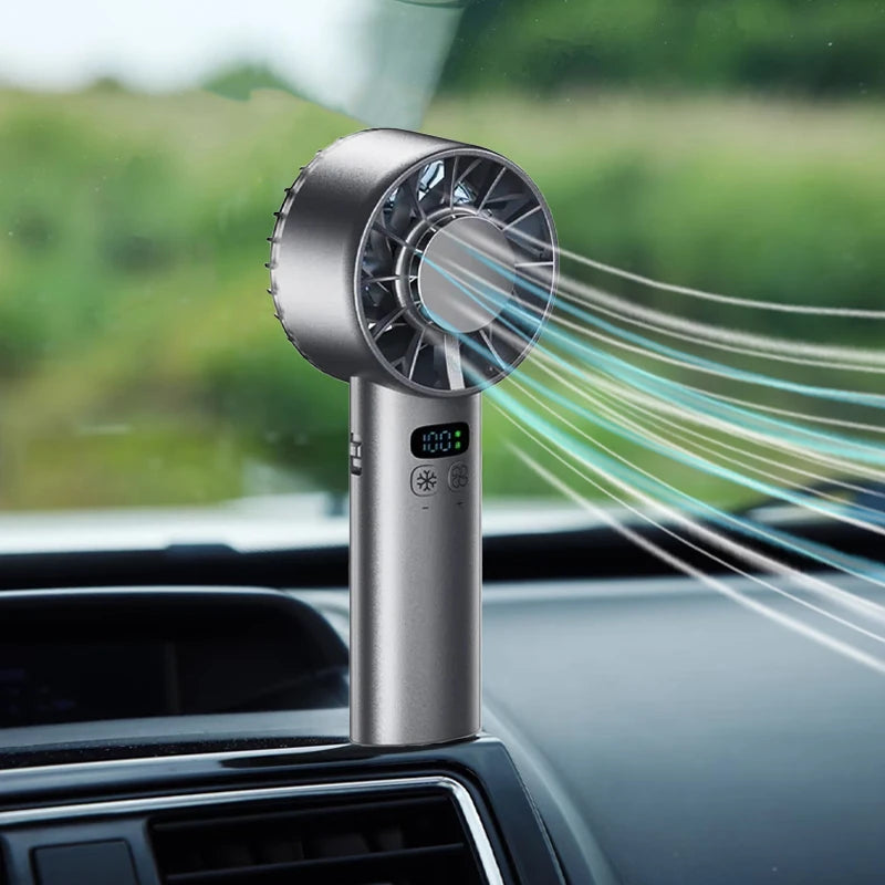 5200mAh Portable mini Fan 100 Wind Speeds Instant Cooling with Ice Mode Handheld fan USB Rechargeable electric fans Camping Fan