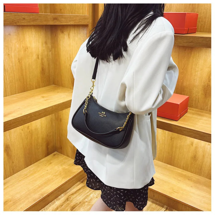Ladies Classic Geometry Pattern Multifunctional Crossbody Bag 2025 Women's Handbag Fashionable Printed Shoulder Bag PU Leather