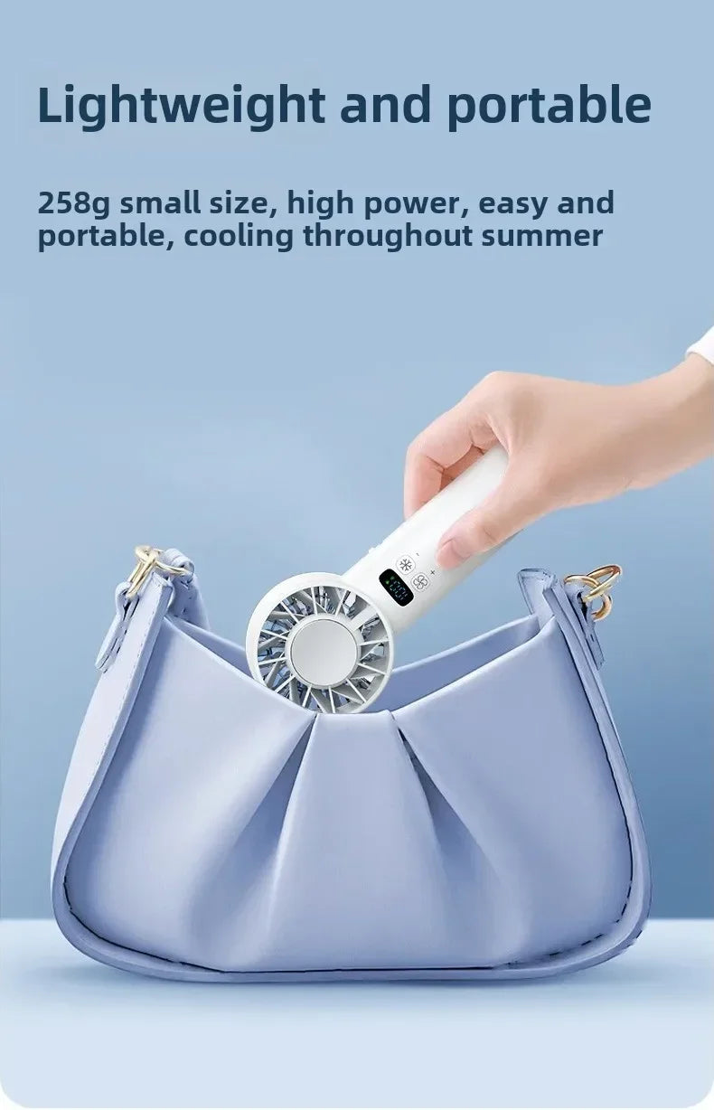5200mAh Portable mini Fan 100 Wind Speeds Instant Cooling with Ice Mode Handheld fan USB Rechargeable electric fans Camping Fan