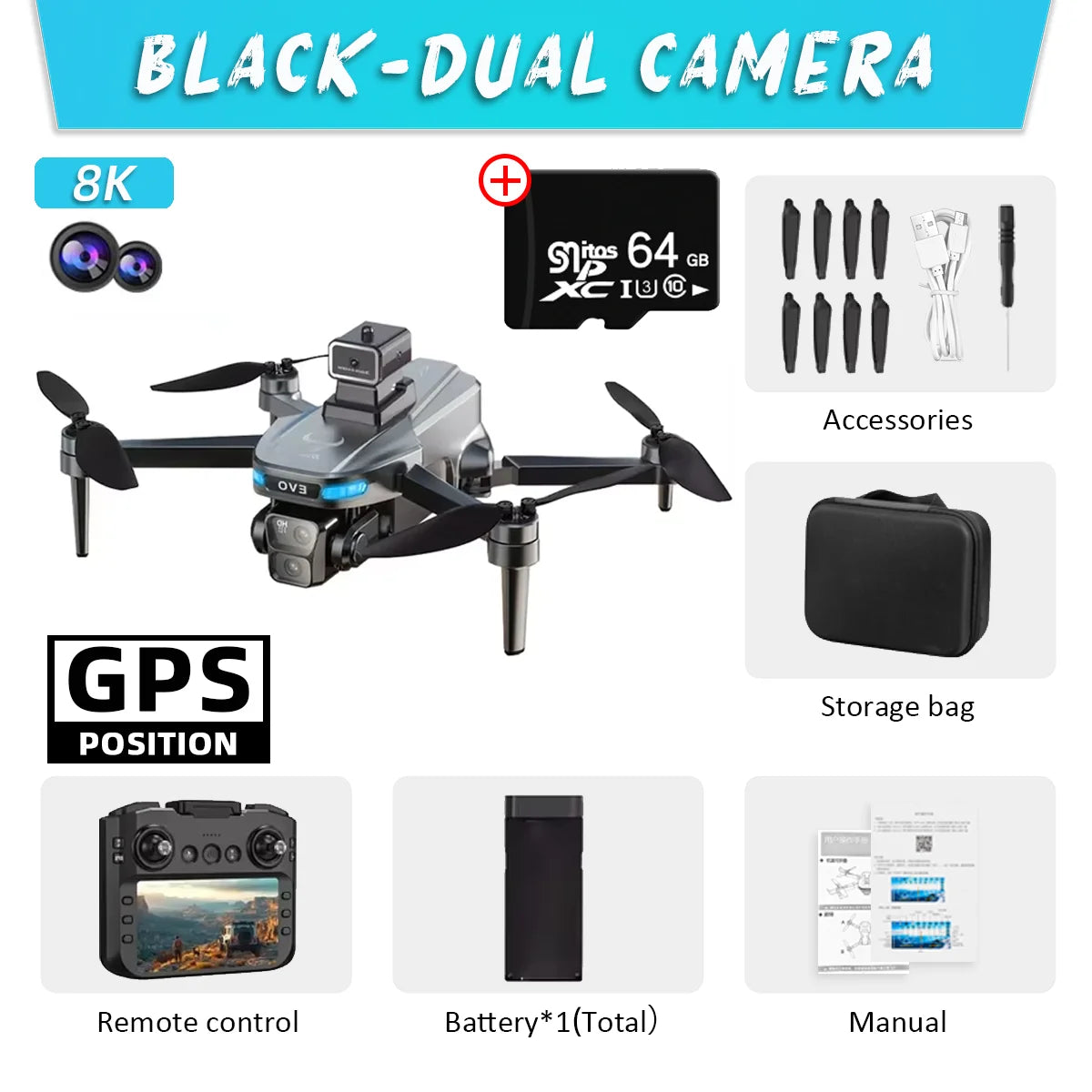 New SG901 MAX GPS Drone Professional 8K Camera Aerial FPV Brush Avoiding Obstacle with Large Screen Remote Control Folding Drone