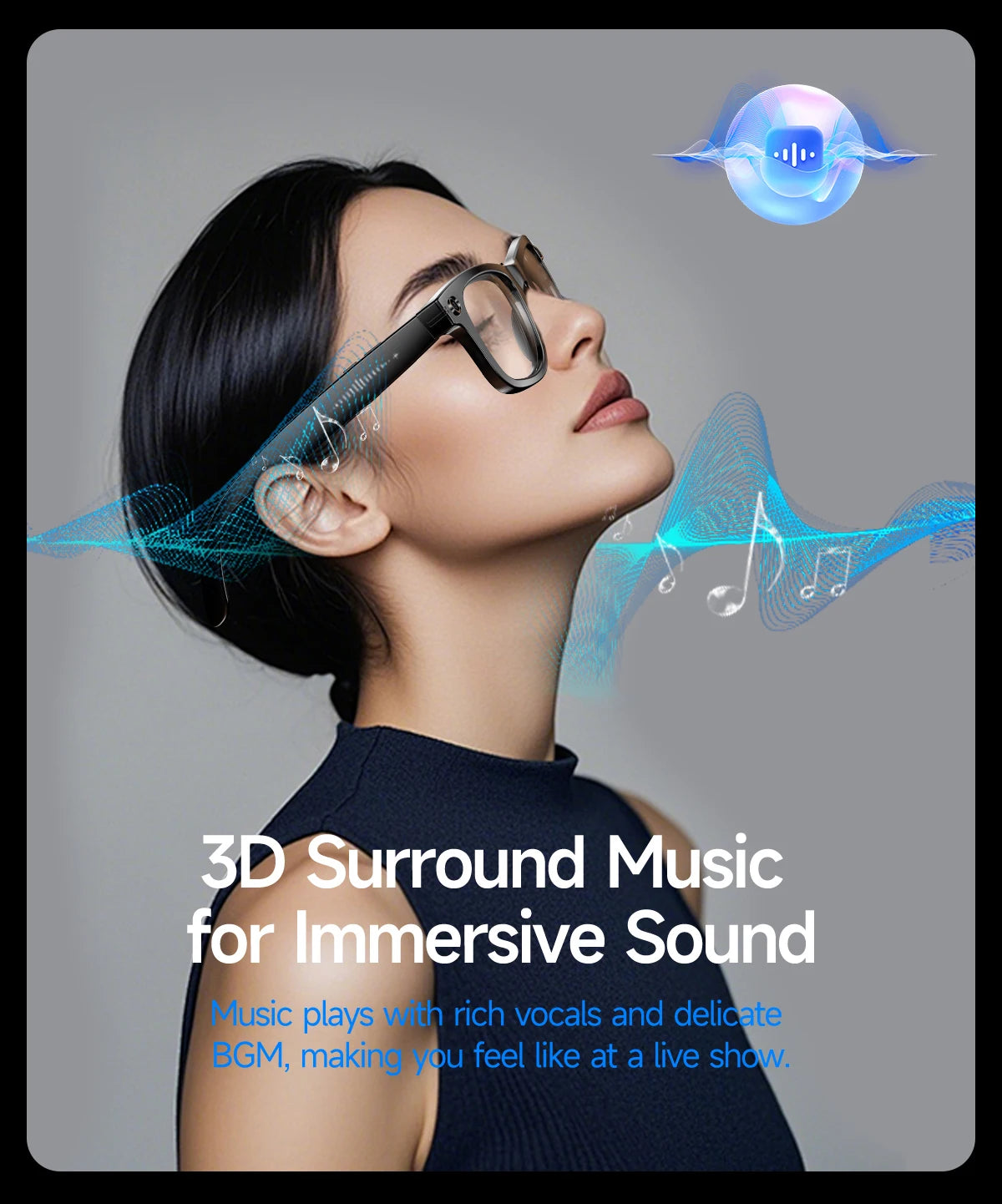 LIGE 800W Pixels Smart Glasses Recording Videos AI Photo Recognition Answer Translation 270mAh IP65 Waterproof Bluetooth Glasses
