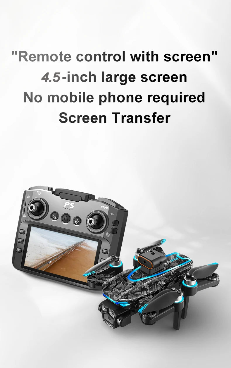 New D13 RC Drone 4K Professional HD Triple Camera 5G WIFI FPV Dron 360° Obstacle Avoidance Brushless Large Screen Quadcopter