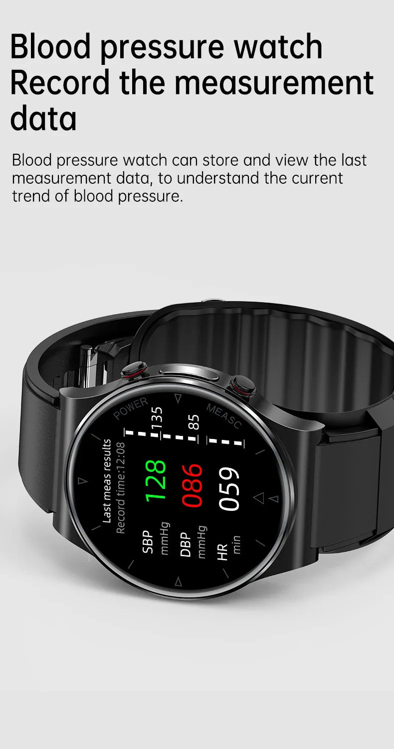 P70 Smart Watch Air Pressure Pump Blood Pressure Medical Grade ECG+PPG Heart Rate Blood Pressure Measurement Elder Health Watch