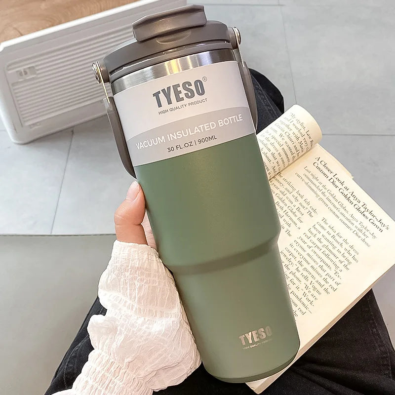 Tyeso 30oz Coffee Cup Thermos Bottle 900ml Stainless Steel Double Wall Insulation Cold And Hot Travel Mug Vacuum Flask Thermos