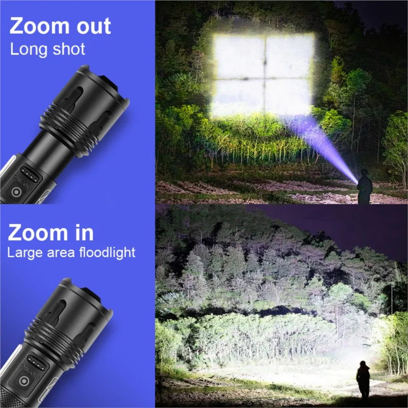 ZK30 Super XHP120 Powerful Led Flashlight XHP90 High Power Torch light Rechargeable Tactical flashlight 18650 Usb Camping Lamp