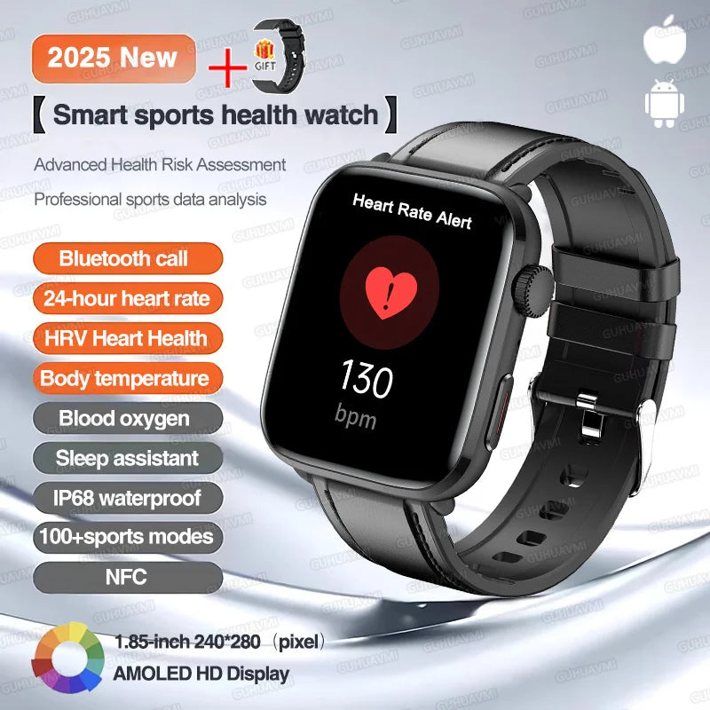 2025 New For Xiaomi Smart Watch HD Bluetooth Call AMOLED Screen NFC Waterproof GPS Sport Health Tracker Smart Watch