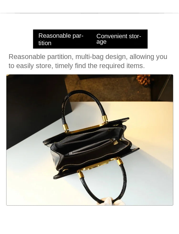 High-grade light luxury handbag New Autumn and Winter fashion Tote bag women's crocodile print single shoulder crossbodybag
