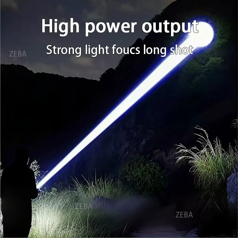 2025 Ultra Powerful Windproof Fire Starting Flashlight Rechargeable High Power Torch Focused Light Source Can Light A Flame Lantern