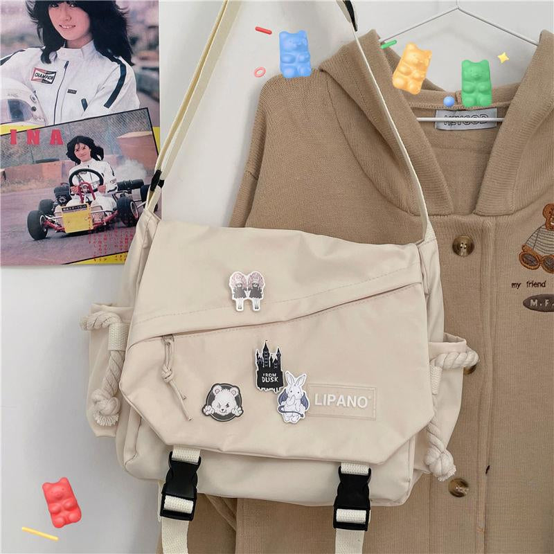 Women's Nylon Handheld One Shoulder Versatile Large Capacity Crossbody Bag Retro Work Travel