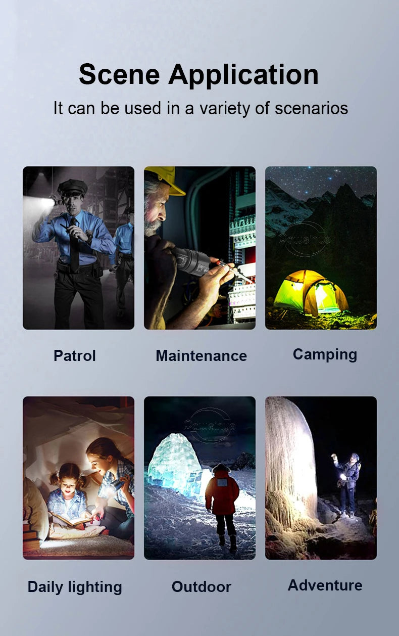 Most Powerful LED Flashlight USB Rechargeable Torch Light High Power Flashlight Tactical Lantern Long Shot Hand Lamp For Camping