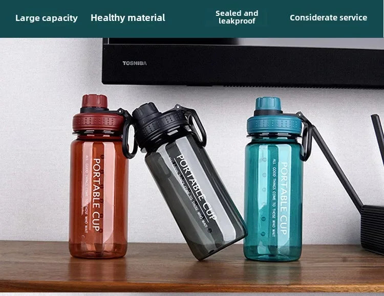 1000ml Sports Water Bottle Portable Leakproof Large Capacity Travel Kettle Lightweight Plastic Water Jugs Creative Space Cup