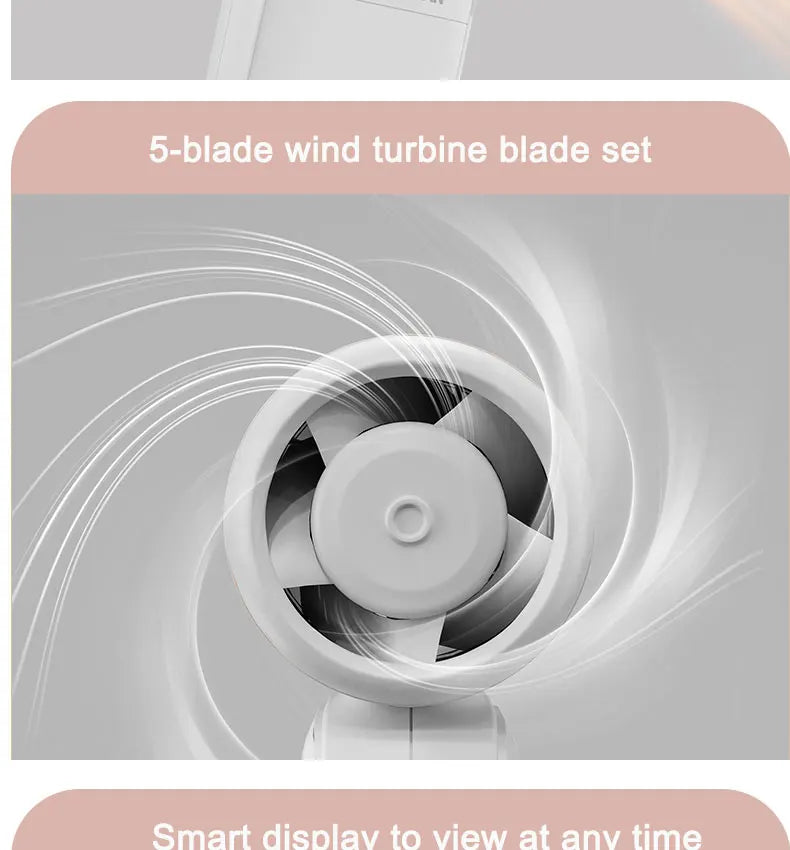 Xiaomi Youpin Electric Fan Wireless Portable Handheld Desktop Small Fan 100 Levels High Speed Strong Wind Mini Pocket Fan Gift
