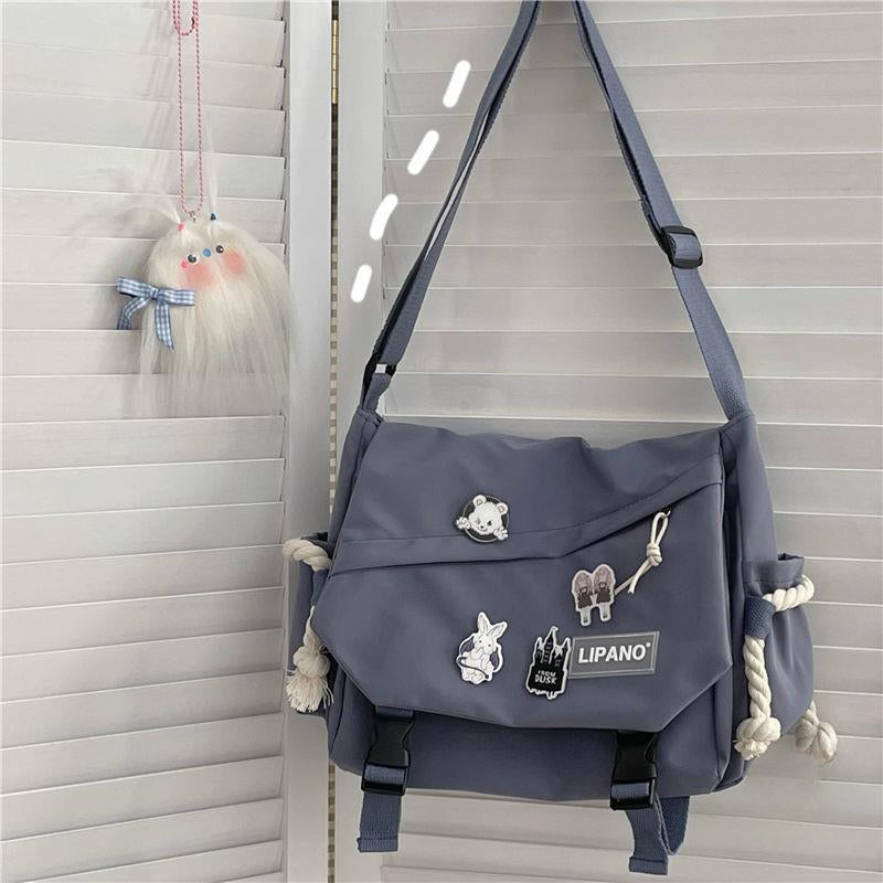 Women's Nylon Handheld One Shoulder Versatile Large Capacity Crossbody Bag Retro Work Travel