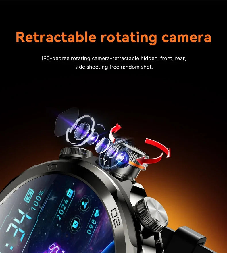 2025 NEW 4G Full Netcom H19 Smartwatch Android System 1.95 Inch 720*720 Amoled Screen 190° Rotating Camera Smart Watch GPS WIFI