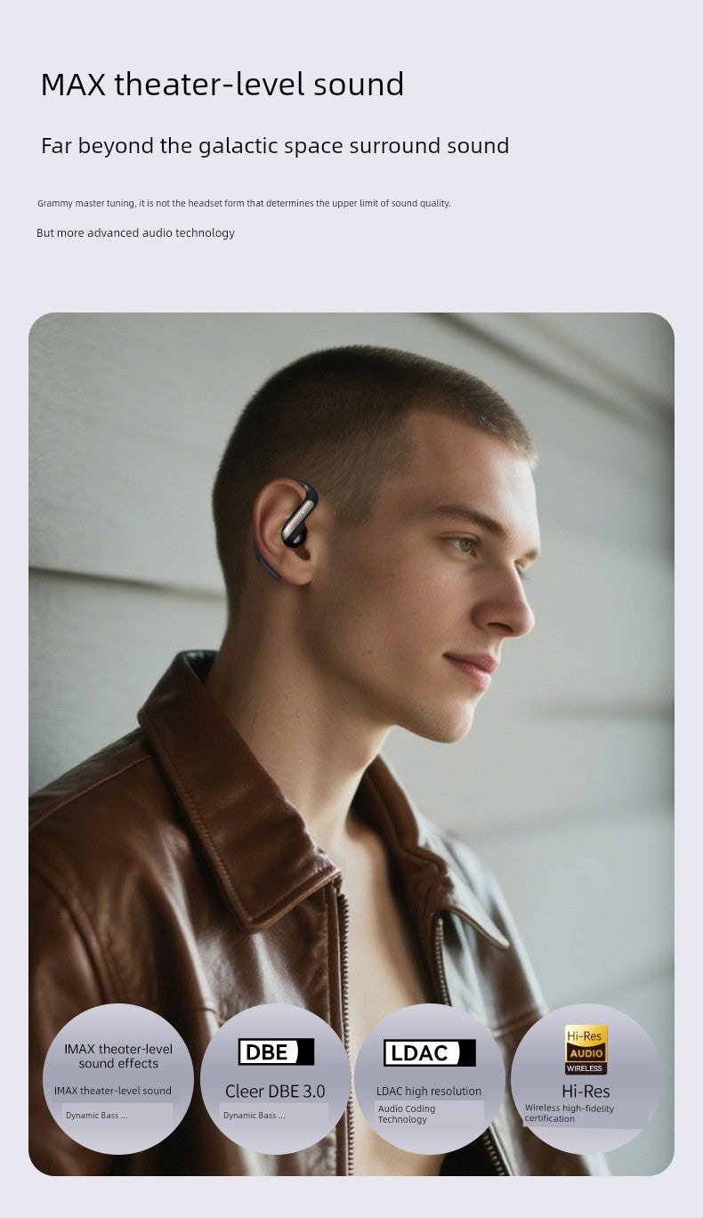 2025 New Arrival Half in-Ear Wireless Bluetooth Headset Ultra-Long Life Battery Non in-Ear Noise Reduction Sports Running for a Long Time without Pain