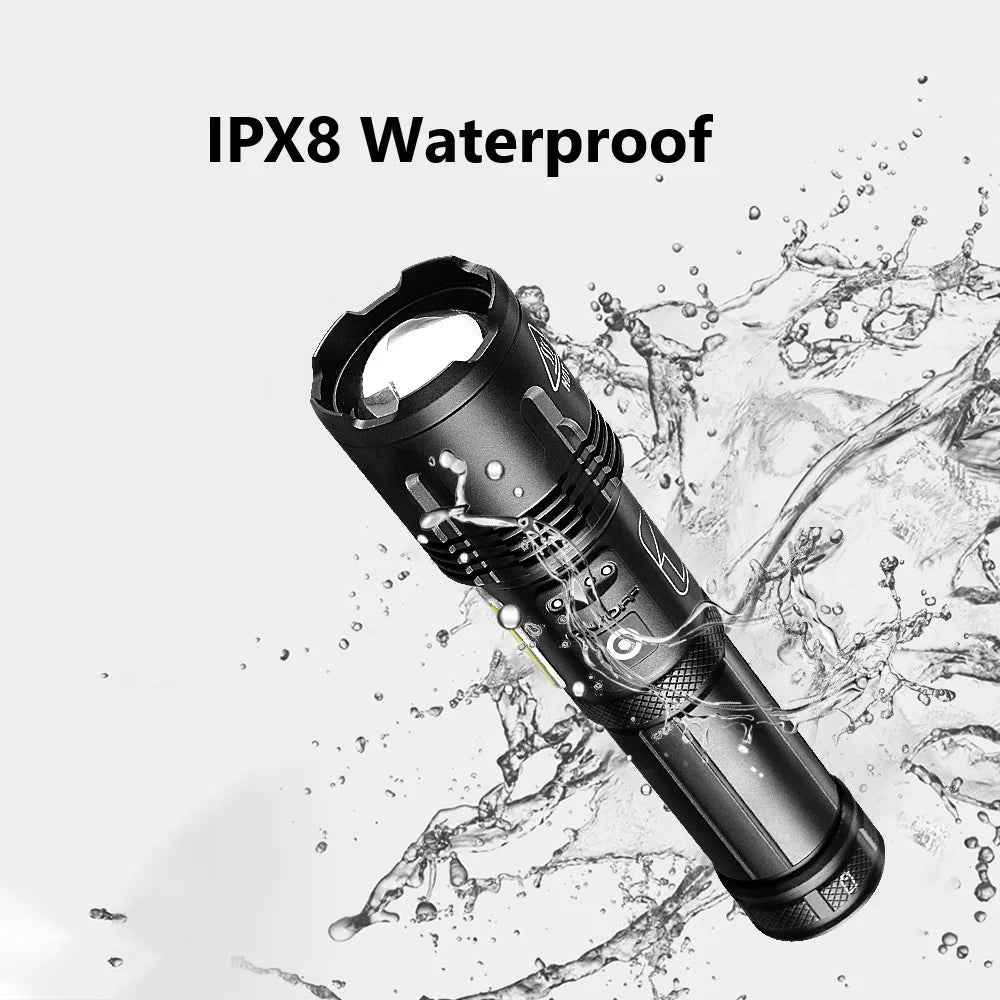 ZK30 Super XHP120 Powerful Led Flashlight XHP90 High Power Torch light Rechargeable Tactical flashlight 18650 Usb Camping Lamp