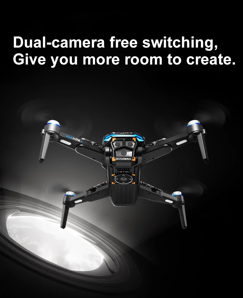 New D13 RC Drone 4K Professional HD Triple Camera 5G WIFI FPV Dron 360° Obstacle Avoidance Brushless Large Screen Quadcopter