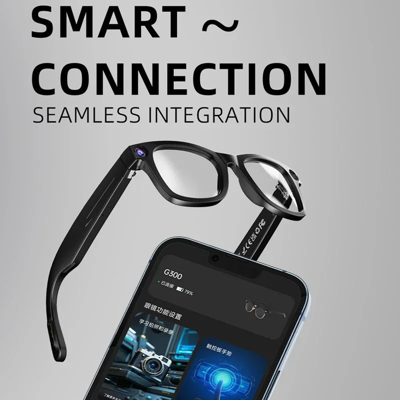 AI Smart Camera Glasses 6K HD 800W pixel Shooting Camera Photo Video Voice Call Translation Waterproof Bluetooth AI Glasses