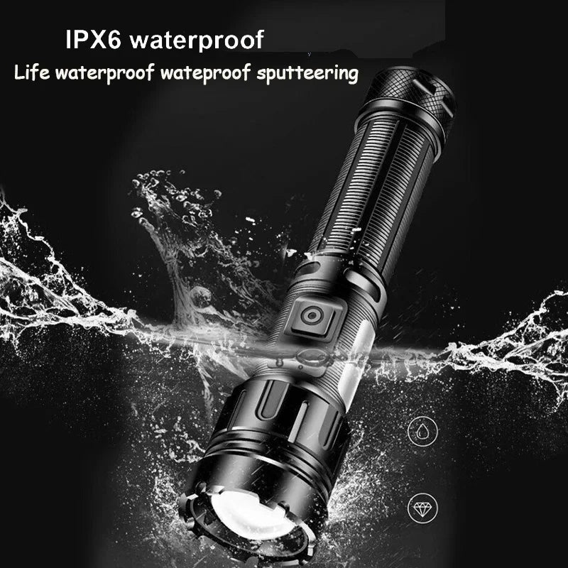 1000000LM Most Powerful Led Flashlight Rechargeable LED Flashlights High Power Zoom Torch Long Range 3000m Tactical Lantren
