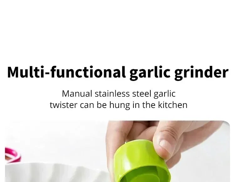 Hot 1 Pack Mini Garlic Grinder Creative Garlic Press Kitchen Garlic Mash Manual Mashing Green Kitchen Gadgets Accessories