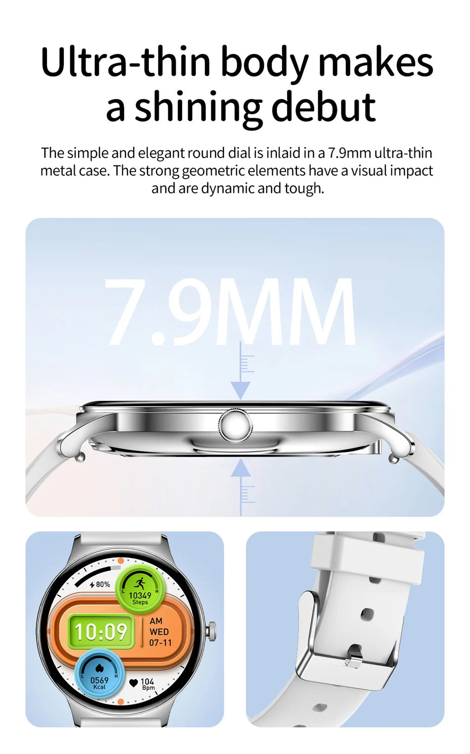 New Ultra Thin Smart Watch Women Screen Always Display Time Sports Bracelet Bluetooth Call Fashion Smartwatch