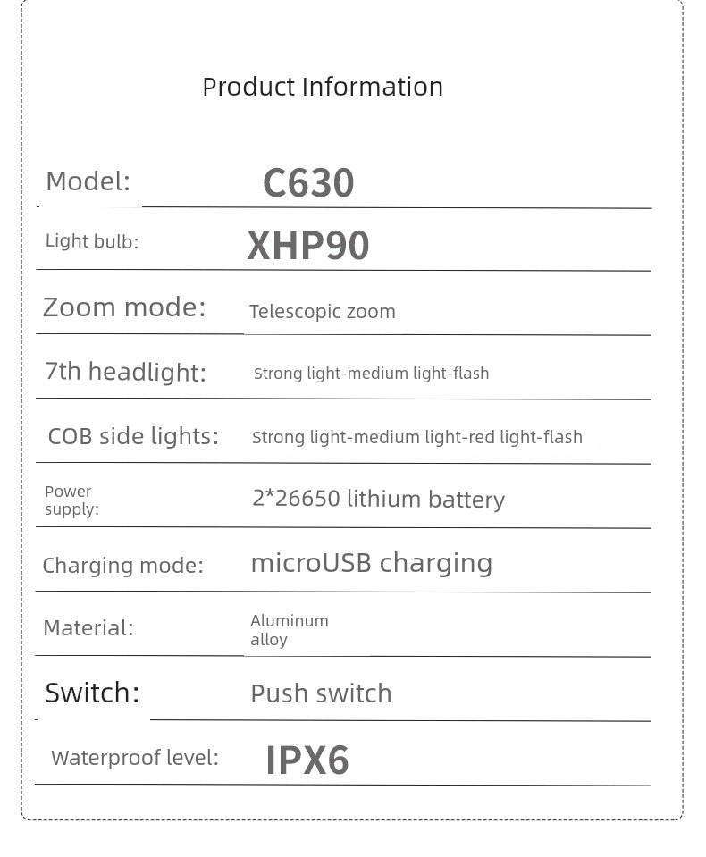 P90 Power Torch Rechargeable Outdoor Long-Range Xenon Lamp Zoom High-Power Spotlight Super Bright Probe Xenon Lamp