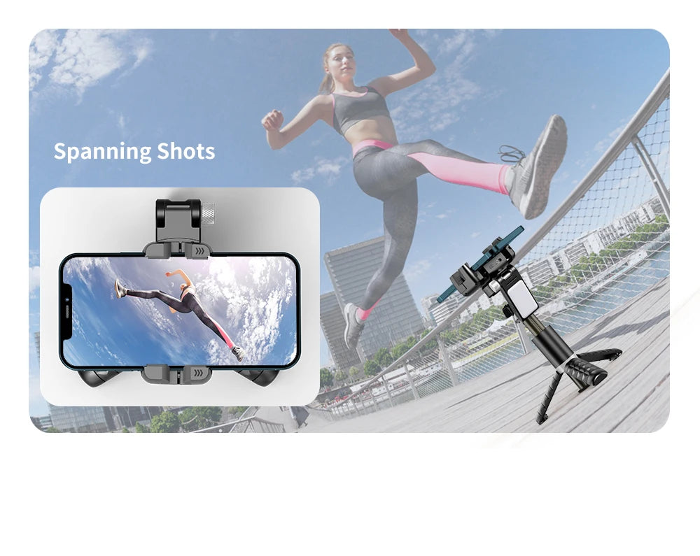 Q18 Desktop Following the shooting Mode Gimbal Stabilizer Selfie Stick Tripod with Fill Light for Smartphone
