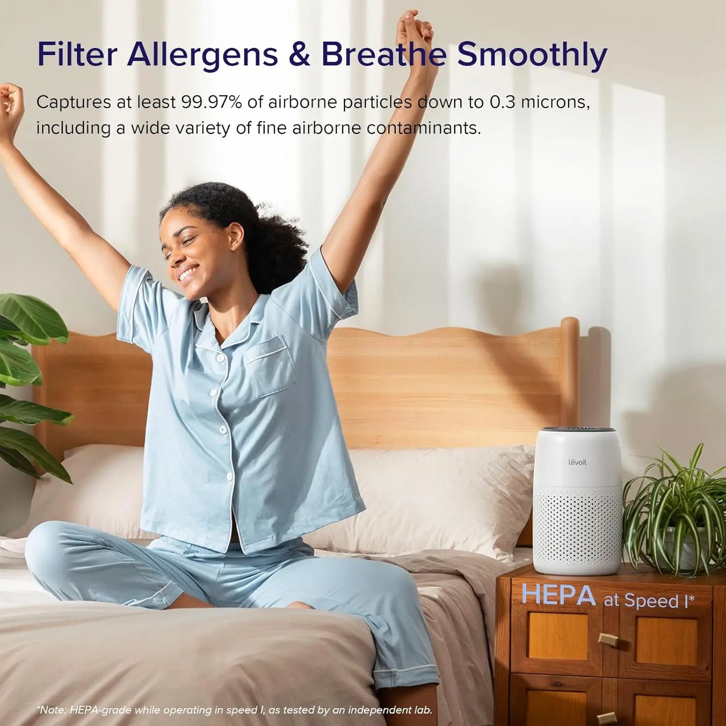 For Bedroom Home, 3-in-1 Cleaner with Fragrance Sponge for Better Sleep, Smoke, Allergies